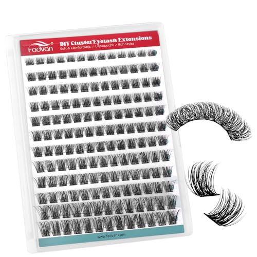 FADVAN Cluster Lashes 156PC - D-Curl Lash Extensions 8-16mm