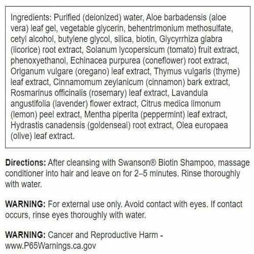 Swanson Biotin Conditioner with Silica 8 fl Ounce (237 ml) Liquid