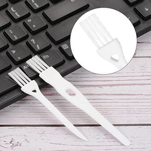 MECCANIXITY Shaver Cleaning Brush Tools with White Handle White Nylon Bristles 2 Sizes for Keyboard, Window Track, Vent Outlet, Home, Office, 8 Pack