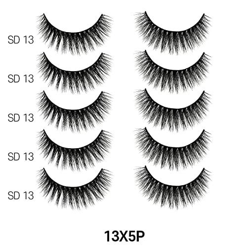 Laflare 3D Faux Mink Eyelashes 5 Pair Pack - Silk Lashes