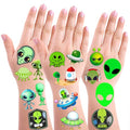 300 Green Alien Theme Tattoos Temporary Stickers Suitable for Outer UFO Space Alien Themed Birthday Party Supplies Decor Goodie Bag Stuffers 30 Sheets