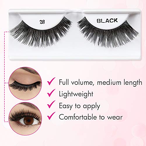 Andrea Style 28 False Lashes - Black, Reusable Lashes 4 Pairs