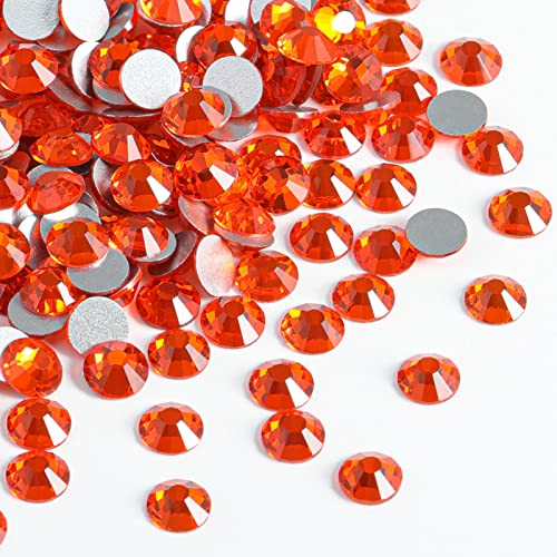 Beadsland Flat Back Crystal Rhinestones – SS10 Orange, 1440pcs, Craft & Nail Art