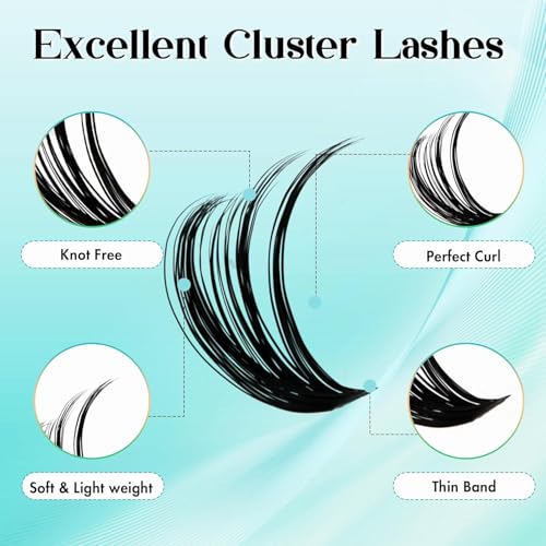 GEMERRY 80P Beginner Lash Extension Kit 10-18mm with 280 Clusters & Glue