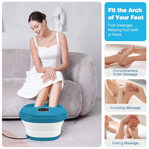 Collapsible Foot Spa Bath with Heat, Bubbles & Rollers
