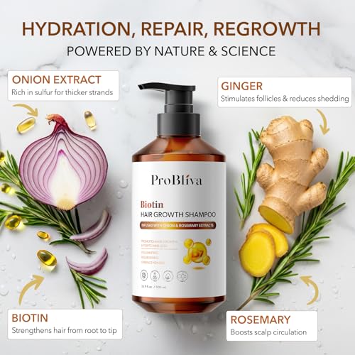 Biotin Hair Growth Shampoo for Thinning Hair - Strengthening & Volumizing - Sulfate-Free - 16.9 fl oz