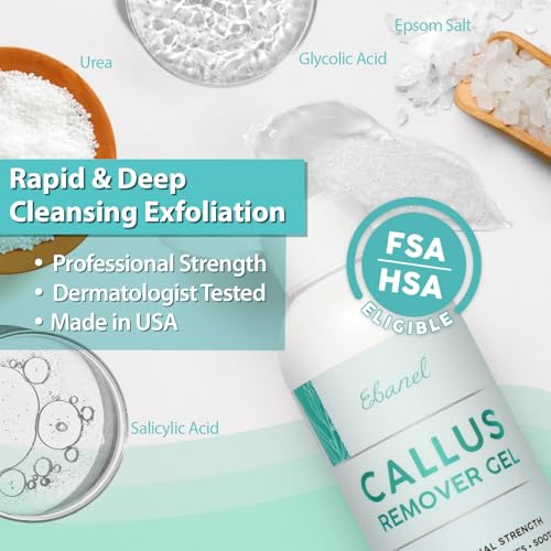 Ebanel Callus Remover Gel & 40% Urea Foot Cream Set for Dry Cracked Heels