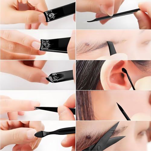 ZIZZON 10-Piece Travel Manicure Set - Stainless Steel Nail Clipper Kit