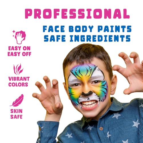Bowitzki Split Cake Face Paint 50g - Water Based UV Neon