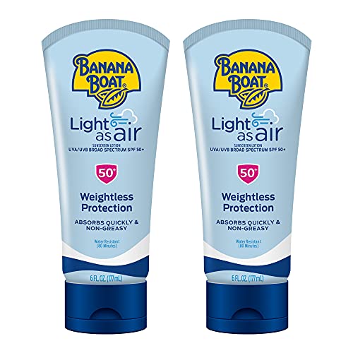 Banana Boat Light As Air Sunscreen Lotion SPF 50 Twin Pack | Lightweight Sunscreen & Sport Ultra SPF 50 Lip Sunscreen Twin Pack | SPF Lip Balm Pack