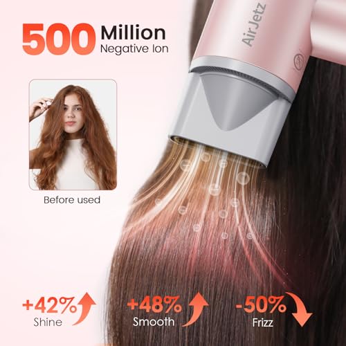AirJetz Ionic Hair Dryer with Diffuser - 160,000 RPM Fast Drying