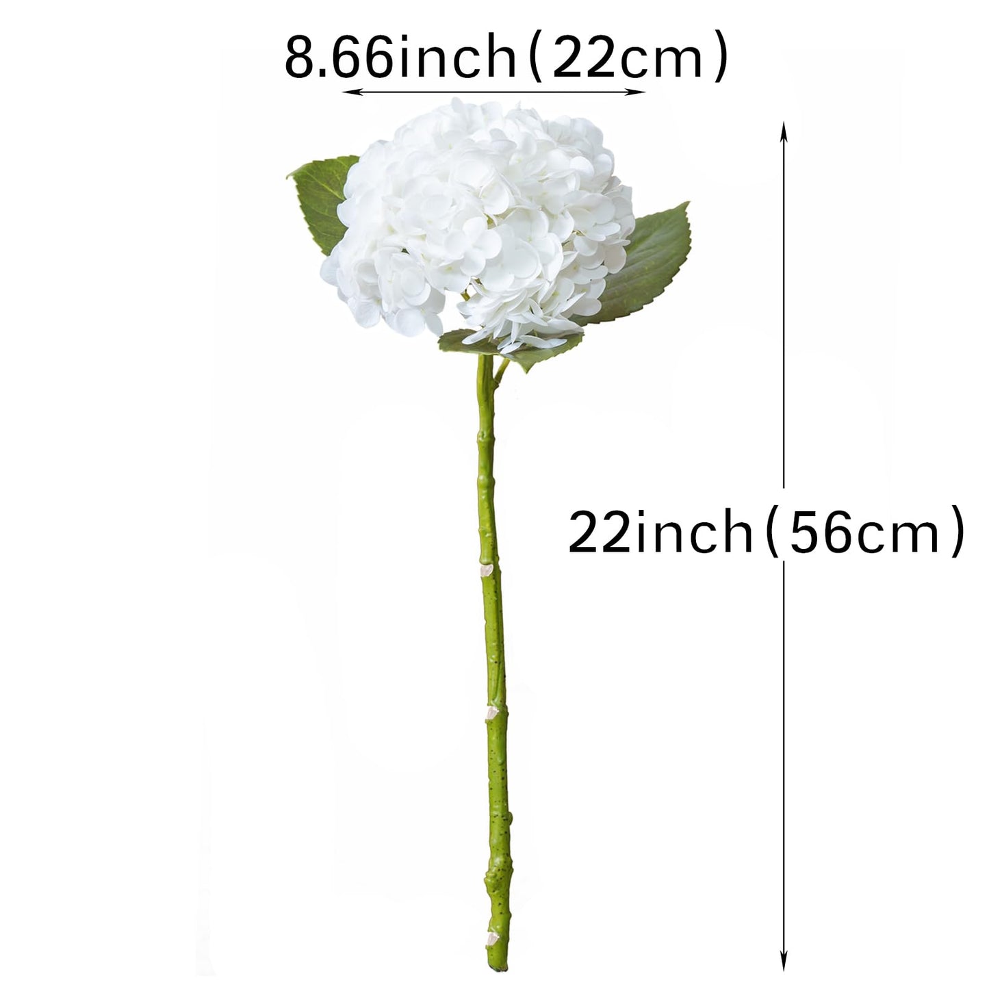 DUYONE 22 inch Lifelike Artificial Hydrangea,2 White & 2 Light Green Large Real Touch Flowers Artificial Flowers Dry Flowers Outdoor Wedding Christmas Office Family Party Living Room Table Decoration…