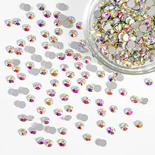 Beadsland Flatback Rhinestones Bulk,14400pcs Crystal AB Rhinestones for Nails Crafts Clothes DIY Decoration, Crystal AB, SS20, 4.6-4.8mm
