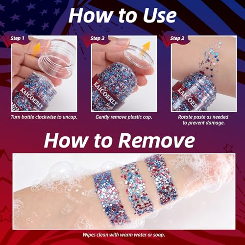Red White Blue Glitter Stick – Patriotic Sparkle Makeup