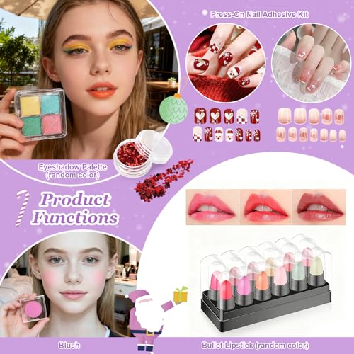 Makeup Advent Calendar 2026 For Teen Girls, Afflano Beauty Advent Calendar 24 Day, Eyeshadow Nail Lipstick Eyeliner Makeup Sets Christmas Gifts For Girls 12-18 Years, Xmas Surprises Gifts For Women