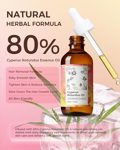 2 Pack Cyperus Rotundus Oil for Hair Removal & Hair Growth Reduction - 2 Fl Oz