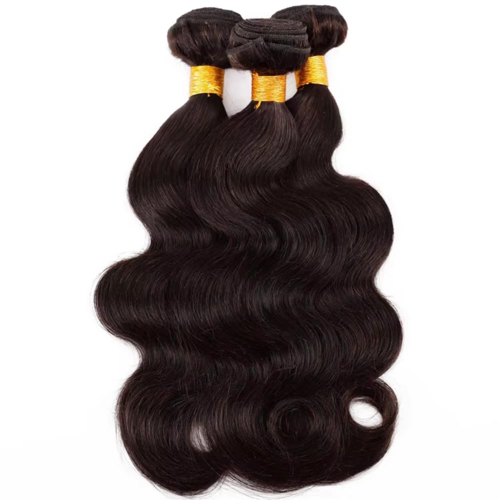 huarisi Weave Bundles Human Hair 10A Human Hair Bundles Body Wave 3 Bundles Human Hair 22 24 26 Inch 100% Unprocessed Virgin Human Hair Bundles Natural Black