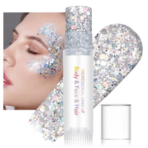 Silver Glitter Gel Stick - Face, Body & Hair