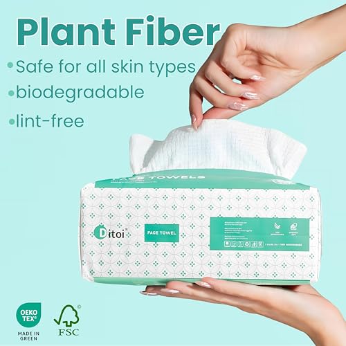 Ditoi Disposable Face Towels,Ultra Soft &Thick Facial Cloths for Makeup Removal, Skincare & Daily Cleansing,Nursing 240 Count
