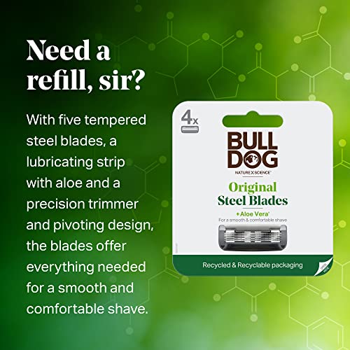 Bulldog Mens Skincare and Grooming Original Razor Blades Refills for Men, 8 Count