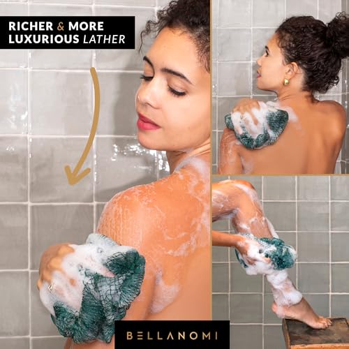 Bellanomi African Exfoliating Net Sponge 2-Pack – 45" Back Scrubber