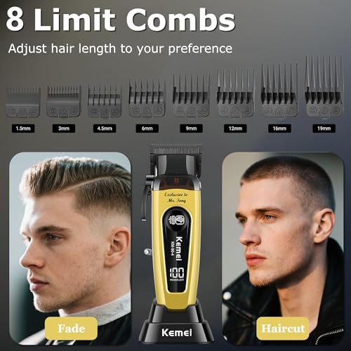 KEMEI 90-4 Professional Cordless Hair Clippers - 11500 RPM