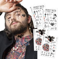 Hip-Hop Temporary Face Tattoos - 4 Sheet Set