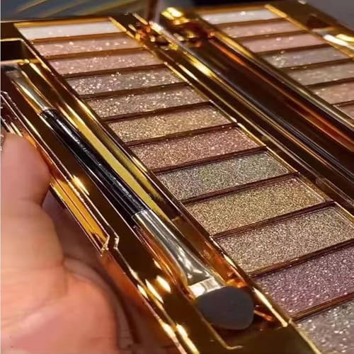 Glitter Eyeshadow Palette 12 Color Waterproof Shimmer with Brush