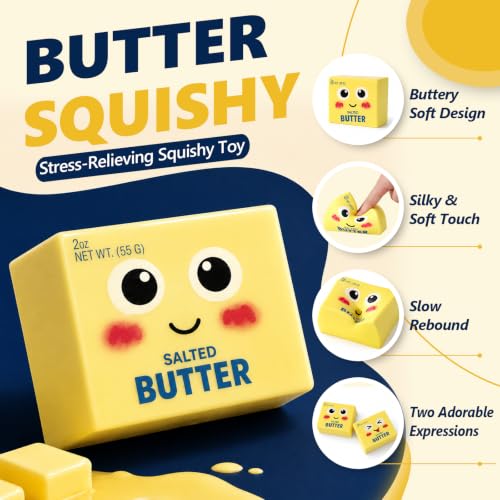 CKXMHM Smiley Butter Squishy Stress Relief Toy - Slow Rebound Squeeze Toy