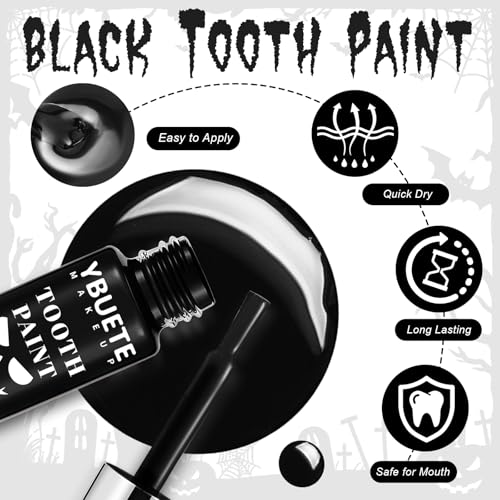 Professional Black Tooth Paint for Halloween Makeup & Cosplay