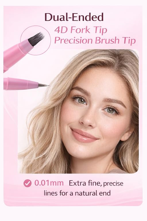 2-in-1 Microblading Eyebrow Pen with Eyeliner, Waterproof