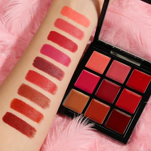 9 Colors Matte Velvet Lipstick Palette – Long Lasting Waterproof