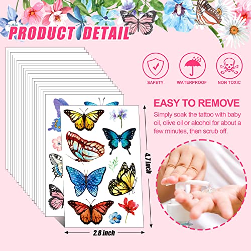 200 Butterfly Temporary Tattoos Waterproof Stickers