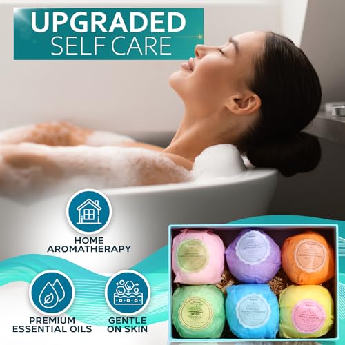 Bellisso 6 Pack XXL Bath Bombs with Natural Dead Sea Salt & Essential Oils - 4.1 oz Each Gift Set