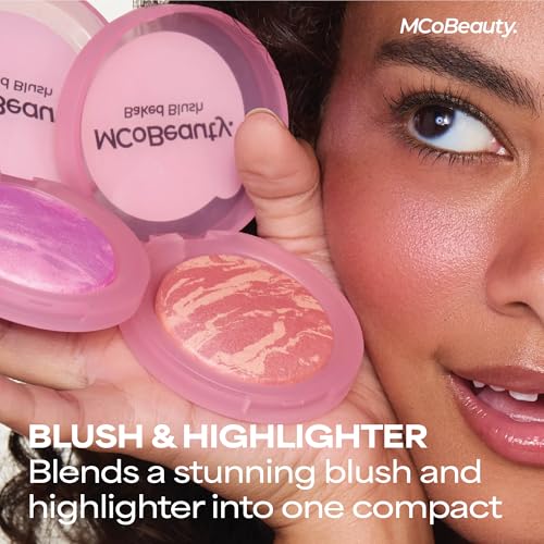 MCoBeauty Baked Blush & Highlighter - Cool Pink