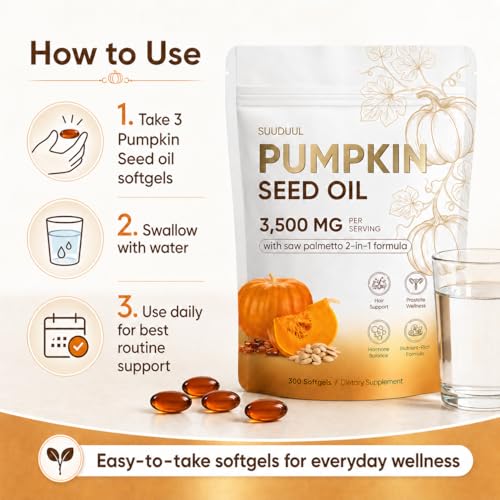 Saw Palmetto & Pumpkin Seed Oil Softgels – 300 Count