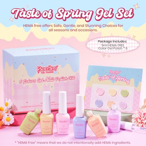Beetles HEMA-Free Pastel Gel Polish Set - 6 Creamy Colors 9ML