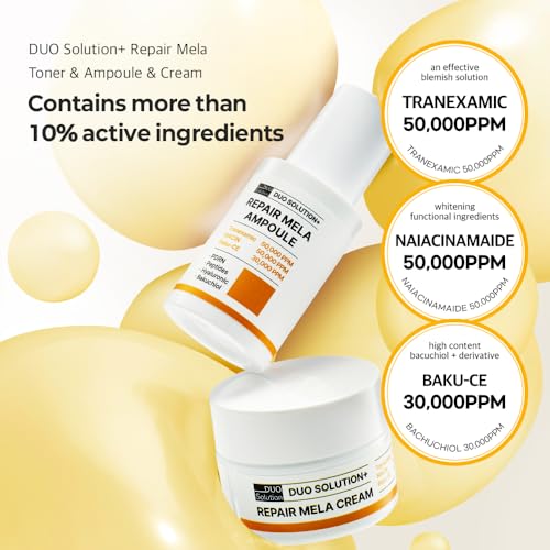 Tranexamic Acid 5% + Niacinamade 5% + Baku-CE 3% Cream, Repair Mela Cream - Tranexamic acid 50,000ppm, Niacinamade 50,000ppm, bakuchiol 30,000ppm, PDRN, Peptides, Hyaluronic