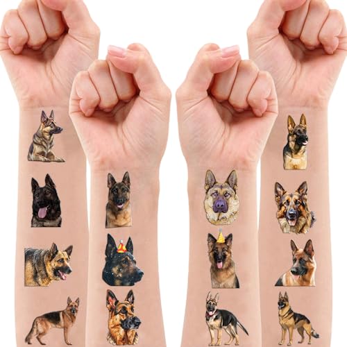 German Shepherd Temporary Tattoos - 100 PCS Party Favors
