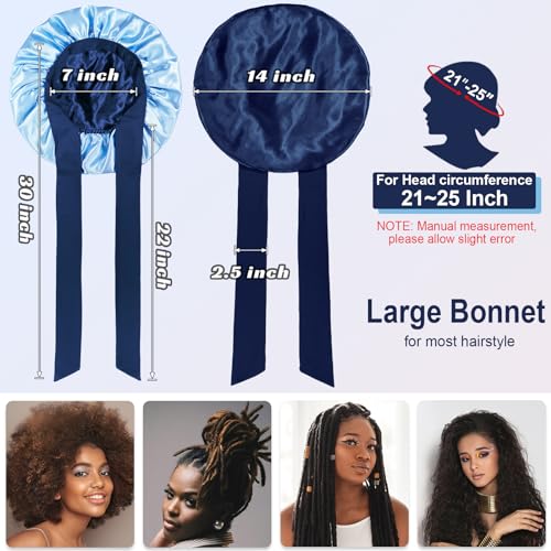 Double Layered Silk Satin Bonnet for Curly Hair