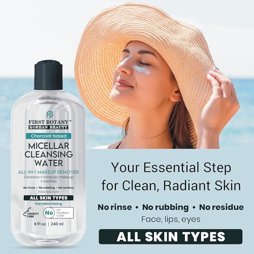 Korean Charcoal Micellar Water Makeup Remover 8 oz