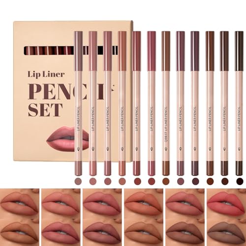 12 Colors Waterproof Lip Liner Pencil Set