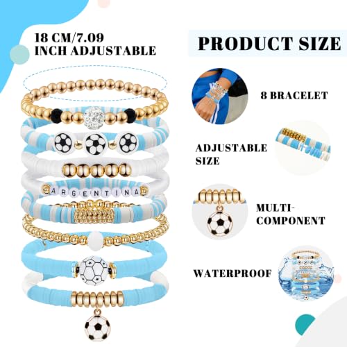 Game Day Soccer Bracelets for Women - Stackable Heishi Beaded Jewelry
