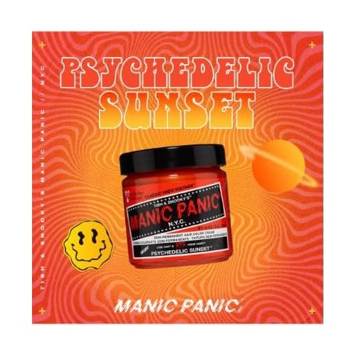 MANIC PANIC Classic Psychedelic Sunset Semi Permanent Hair Color - Neon Orange Hair Dye for Women & Men That Lasts 4-6 Weeks - Vegan, Ammonia & Cruelty-Free - Create & Mix Custom Shades (4oz / 2pk)