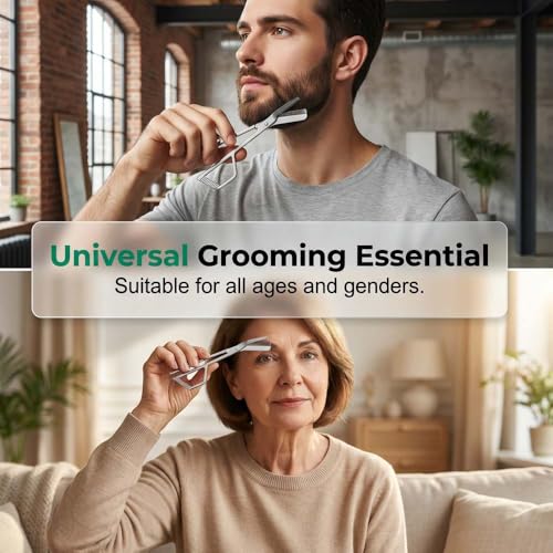 Stainless Steel Eyebrow Scissors with Comb - Precision Trimming Tool