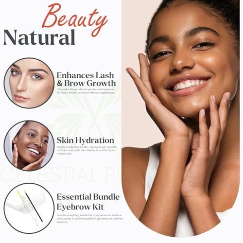USDA Organic Castor Oil 2 Oz with Eyebrow & Lash Growth Kit