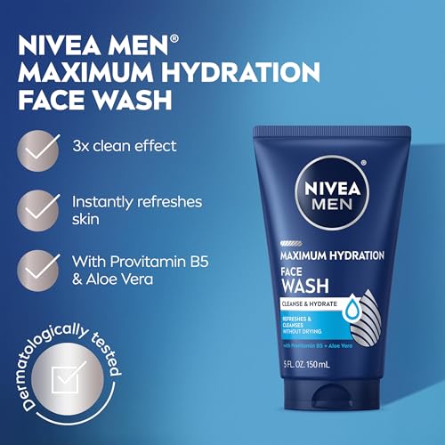 NIVEA MEN Maximum Hydration Face Wash, 5 FL OZ
