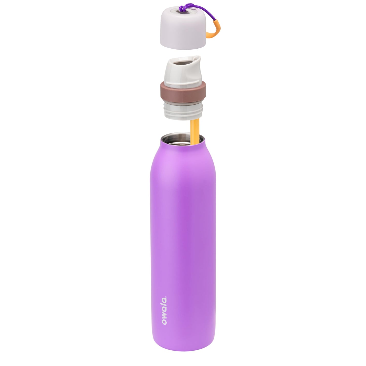 Owala FreeSip Twist Insulated Stainless Steel Water Bottle with Straw for Sports and Travel, BPA-Free, 24-oz, Purple/Purple (California Grapevine)