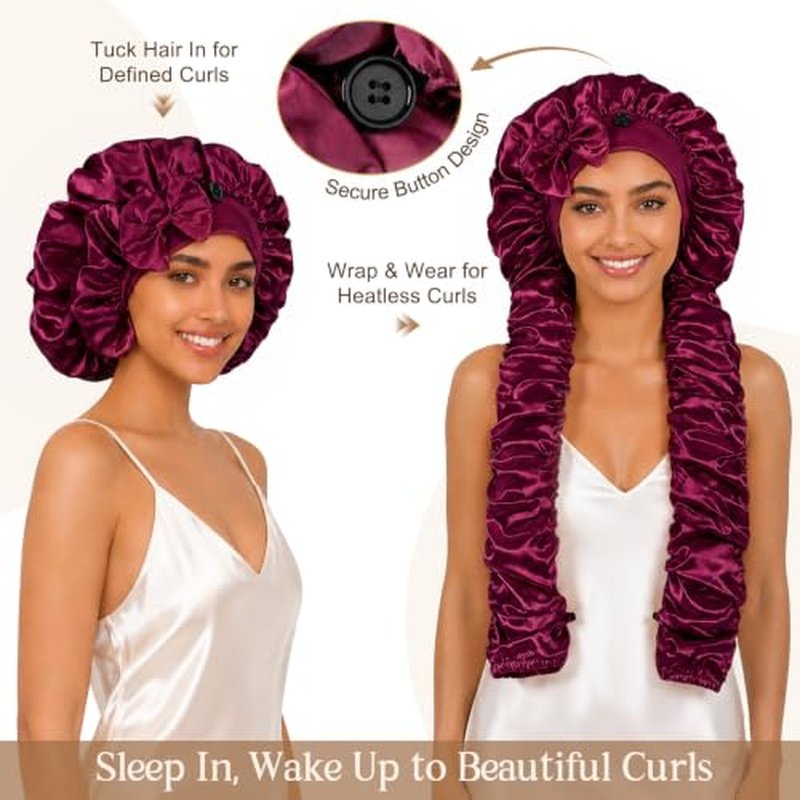 Double Layer Satin Bonnet for Braids & Long Hair - Aileam