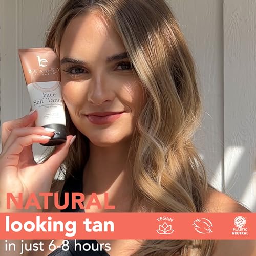 Face Tanner Made with Natural & Organic Ingredients and Kabuki Face Brush for Self Tanner Application